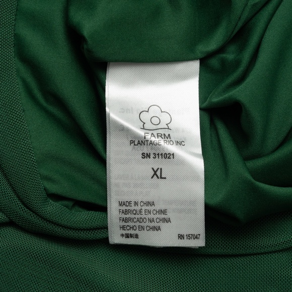 Farm Rio Deep Green Tulle Blouse Extra Large - Picture 10 of 10